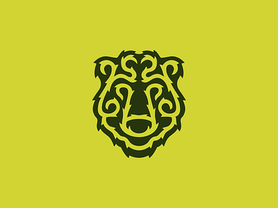 Green Bear Logo animal bear brand branding for sale forest ivy logo mark nagual design