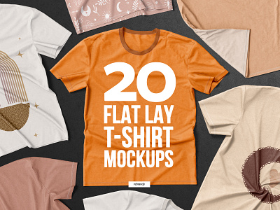 Flat Lay T-Shirt Mockups basic casual crumpled download jersey mockup psd