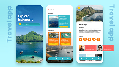 Travel app Design branding graphic design ui
