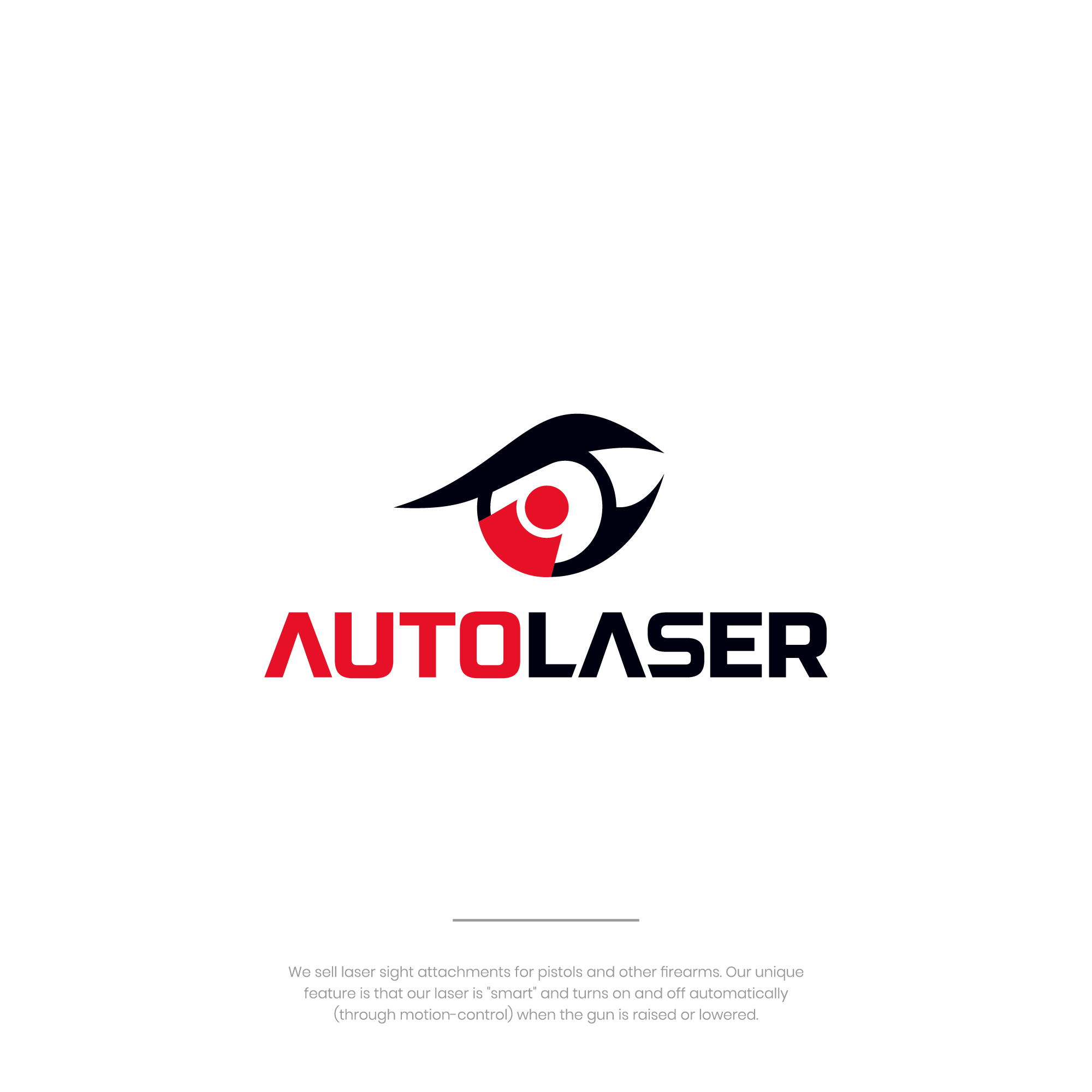 AUTOLASER auto laser black and red bold brand design brand identity branding design eagle eagle eye eye firearm gun identity design laser logo logos masculine protection sharp vector