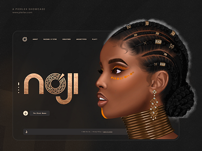 Noji - Hero Exploration II african dark theme design hero ui website website design