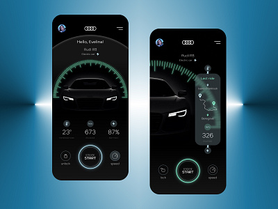 AudiVolt⚡️ – App concept app design figma future graphic design mobile ui ux webdesign