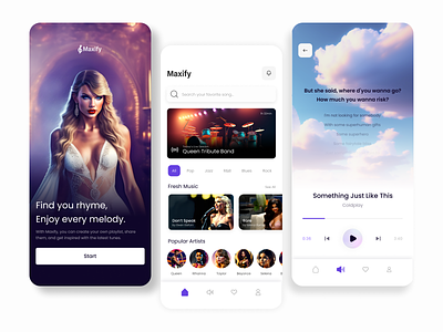 Music Streaming App ai browse catalog clean design explore home minimal mobile mobile design music player realistic stream streaming ui user interface ux