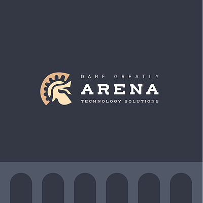 Arena Branding arena brand branding colosseum gladiator graphic design helmet logo roman rome soldier