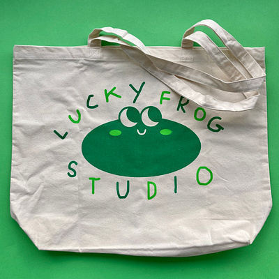 Lucky Frog Studio Tote Bag colour design editorial illustration illustration print print making screen printing