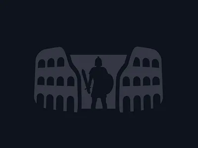 Gladiator in the Arena Graphic arches arena colosseum gladiator helmet illustration roman rome shield soldier sword