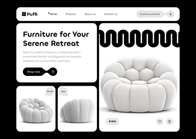 Furniture website chairs design furniture landing sofa ui ux web website