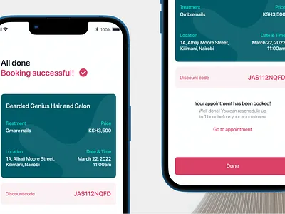Lurred | Booking success beauty mobile app mobile app design ui