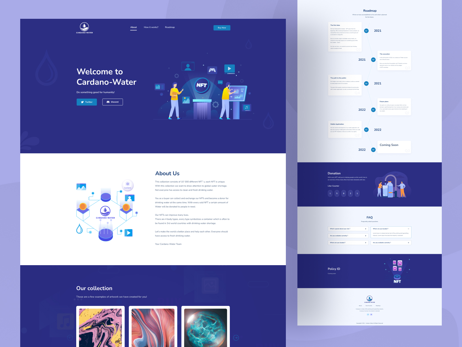 Cardano-Water - NFT Landing Page By Nure Alam On Dribbble