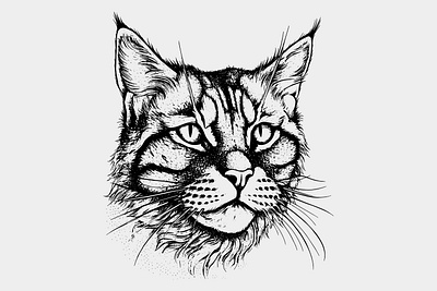 Cat vector artwork animal artwork black white branding catr design editable elegant graphic design illustration minimal modern pets simple vector