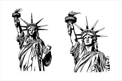 Statue of Liberty Vector Artwork artwork black white branding design editable elegant graphic design illustration liberty logo minimal modern simple statue statue of liberty vector