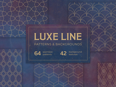 LUXE LINE patterns and backgrounds art deco background basic collection cosmic design geo geometric gold graphic illustration line linear luxury minimal minimalist ornament printable seamless patterns watercolor background