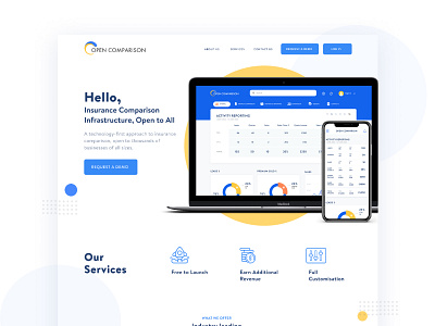 Open Comparison | User Interface blue and yellow crm minimal design modern open comparison ui ui design ui ux