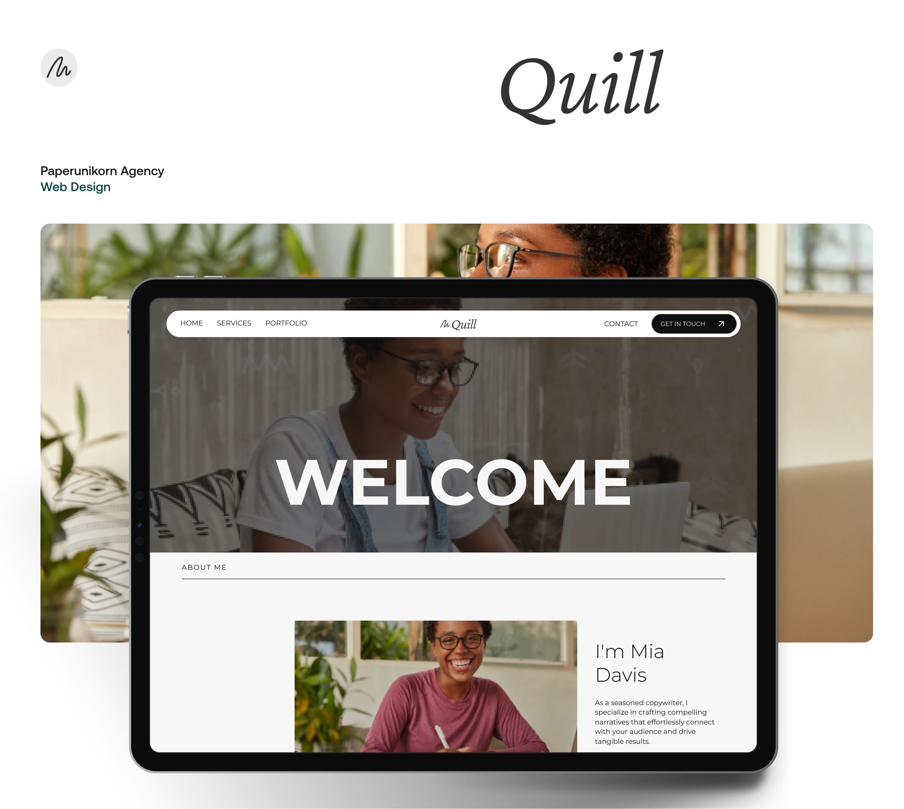 Quill | Webflow Portfolio Website Template design development figma ui webflow design webflow template