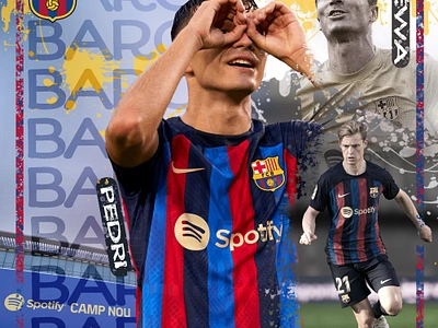 Barca Poster dejong football poster graphic design pedri photoshop poster social media design