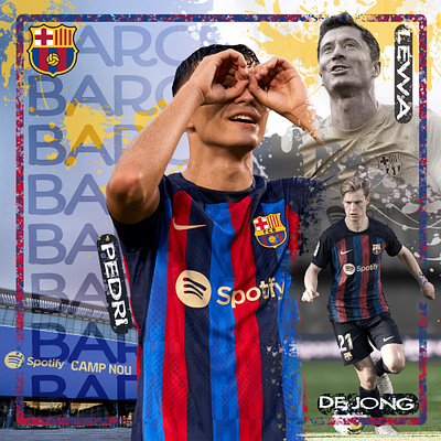 Barca Poster dejong football poster graphic design pedri photoshop poster social media design
