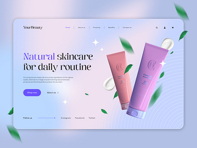 Just for fun 🌟 beauty cosmetics cosmetics website gradient minimalism ui web design website website design
