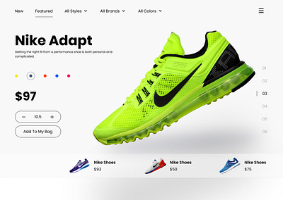 Nike Adapt Header Design branding design ui ux website