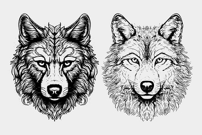 Wolf head vector artwork animal artwork black white branding design editable graphic design illustration logo minimal modern simple vector wolf