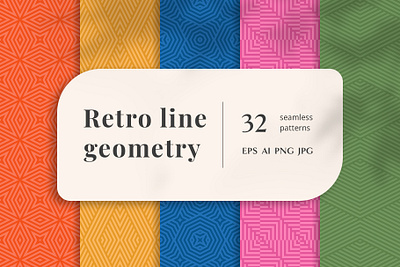 32 RETRO LINE GEOMETRY patterns 1960s 1970s background branding design funky geo geometry graphic linear pattern pattern pattern geometric printable retro aesthetic retro patterns retro style seamless patterns template vector