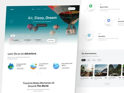 Pegim. | Travel Landing Page business clean design homestay landing page nature neat professional ticket travel traveling ui uiux ux web design