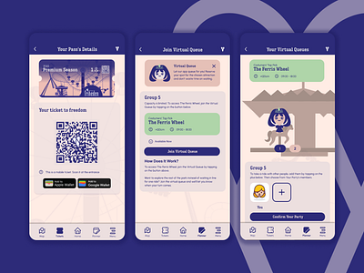 Entertainment park's app app design ui ux