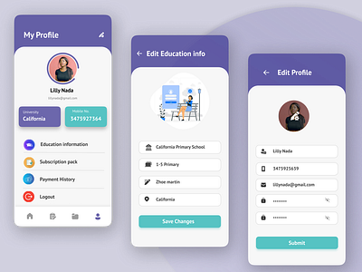 Student Profile UI Design app design ui uidesign ux