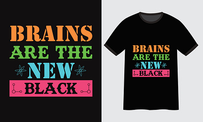 brains are the new black t shirt design back to school college graphic design illustration t shirt design