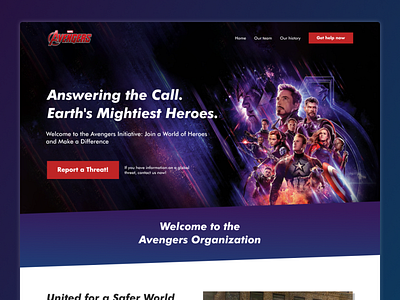 [Day 5] Avengers Website 30 day challenge beginner design hero section illustration web design