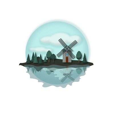 Windmill simple illustration cute graphic design illustration simple windmill