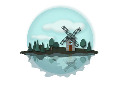 Windmill simple illustration cute graphic design illustration simple windmill