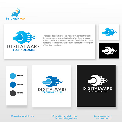 Technology Logo - Digitalware branddesigner branding design digitalwaretechnology embracethedigitalfuture excellence futuristicdesigns graphicdesigner illustration innovatixhubdesigns learnlogodesign logo logo mark logodaily logodesign logodesigners logoprocess logosai minimalist logo vector