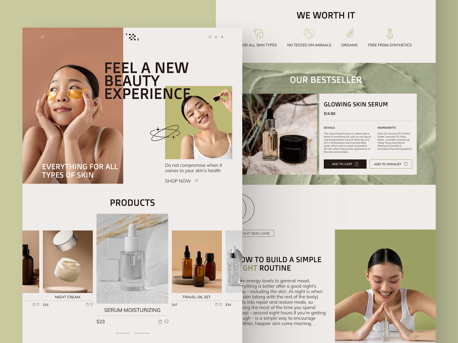 Cosmetic landing page by Yana Kotoliuz 🇺🇦 on Dribbble