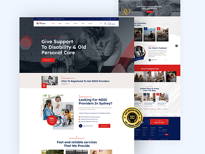 Ncare NDIS Disability Care Landing Page 3d agency animation awesome design branding creative design graphic design logo motion graphics top designer ui