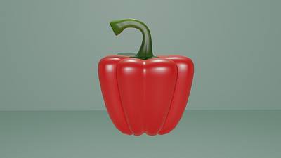 3D Blender - Red Bell Pepper 3d design graphic design illustration
