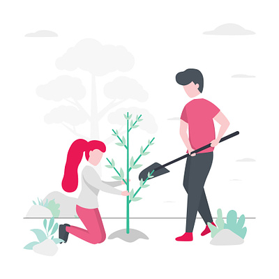 Planting tree illustration planting tree