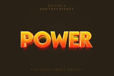 Power 3d text effect 3d text