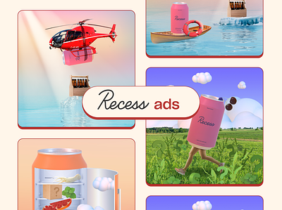 Recess CBD drink ads ads banner ad banner design collage design facebook ad photoshop