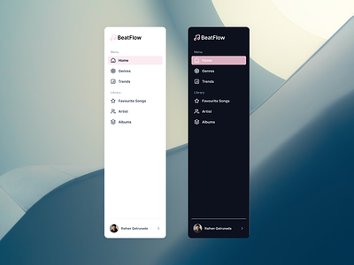 Sidebar Navigation - BeatFlow design menu menu design navbar navbar design sidebar sidebar design sidebar navigation ui ui design uiux user interface design ux ux design