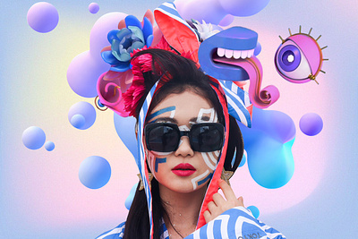"Kaze" music album cover bodyart collage coverdesign digital illustration digitalart musicalbum styling