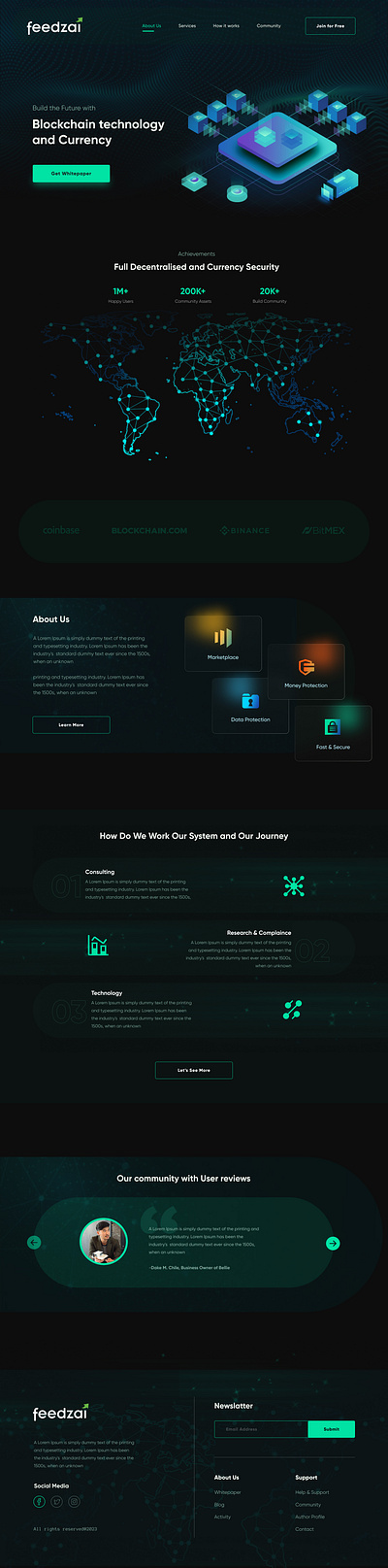 Block Chain Landing Page design figma graphic design landingpage ui