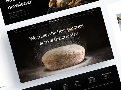 Terranova Spot - Bakery website bakery bakery website black brown cake design graphic design header pastries screen ui ux we website