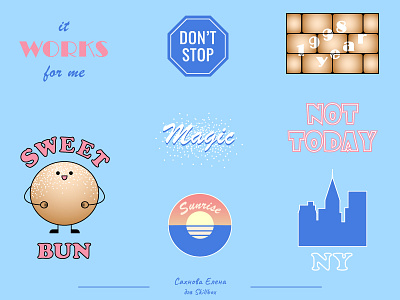 Typography-sticker pack illustration typography vector