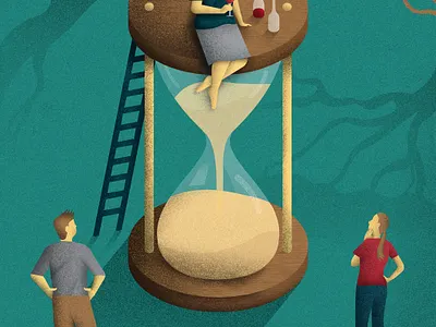 Lost Time art conceptual digital illustration vector