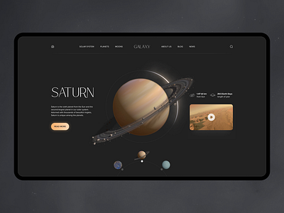 Galaxy | Space Exploration | Concept UI concept galaxy mars moon planet saturn space ui ux website