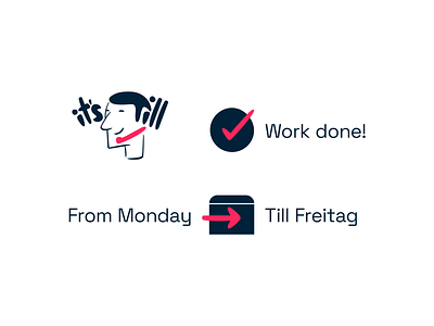 Till assistant branding calendar checkmark corporate done friday icons illustration persona virtual work workweek