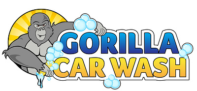 Gorilla Car Wash Logo branding graphic design illustrator logo