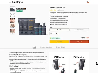Geologie consumer design ecommerce illustration skincare ui user journey
