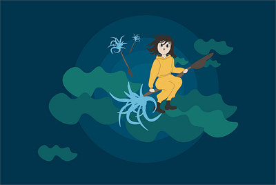 Flying girl illustration design graphic design illustration vector