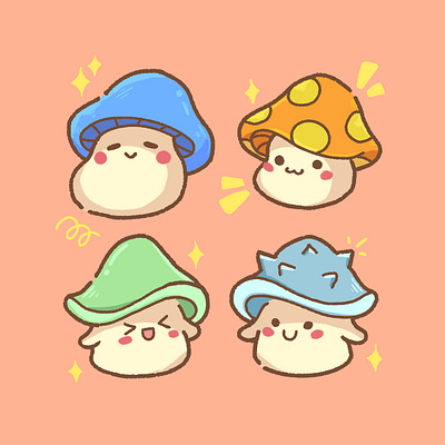 Maple mushrooms illustration